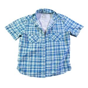 Silver Bait Plaid Short Sleeve Button Up Outdoor Shirt‎ Mens Medium